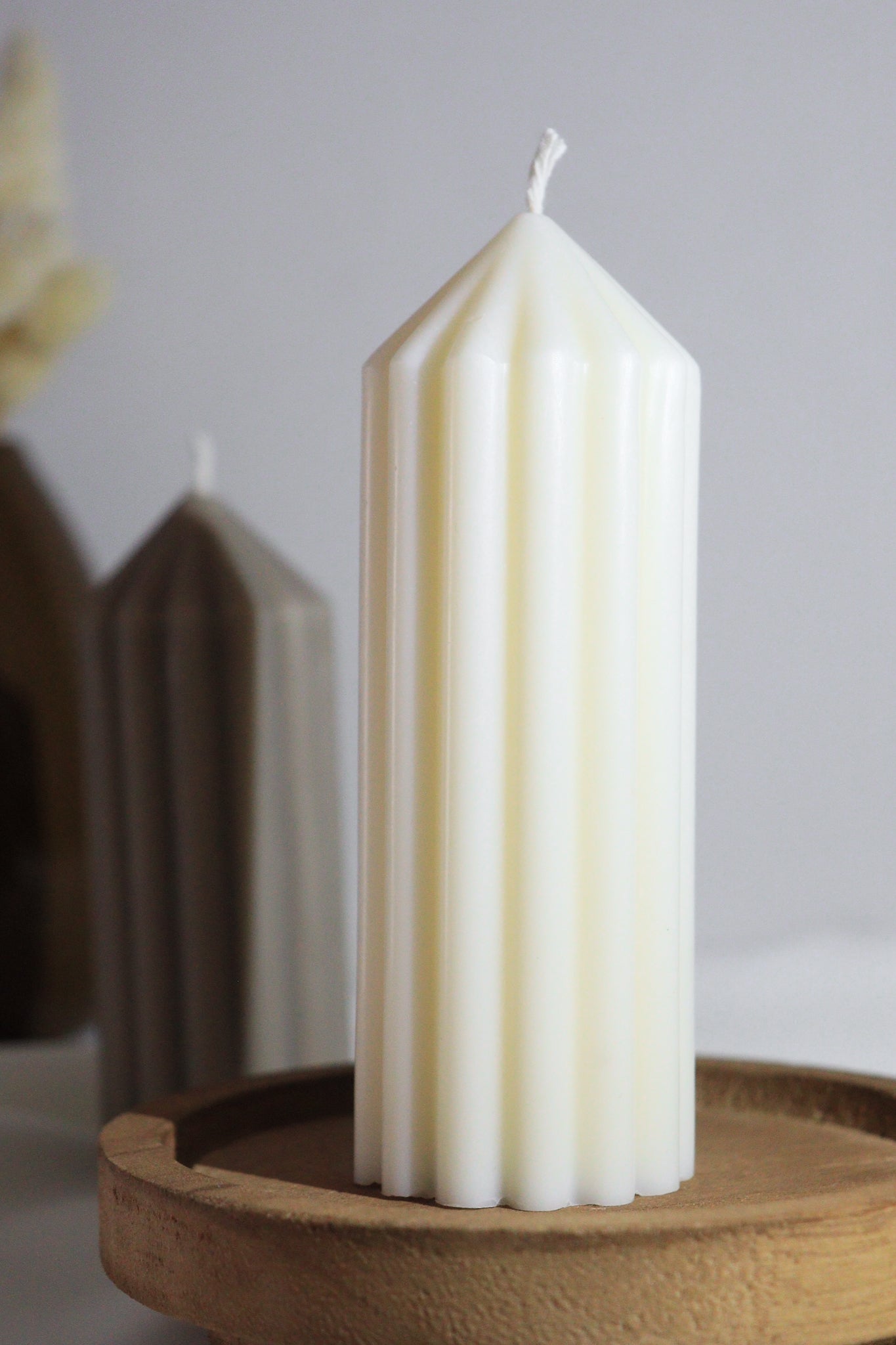 Ribbed Pillar Candle