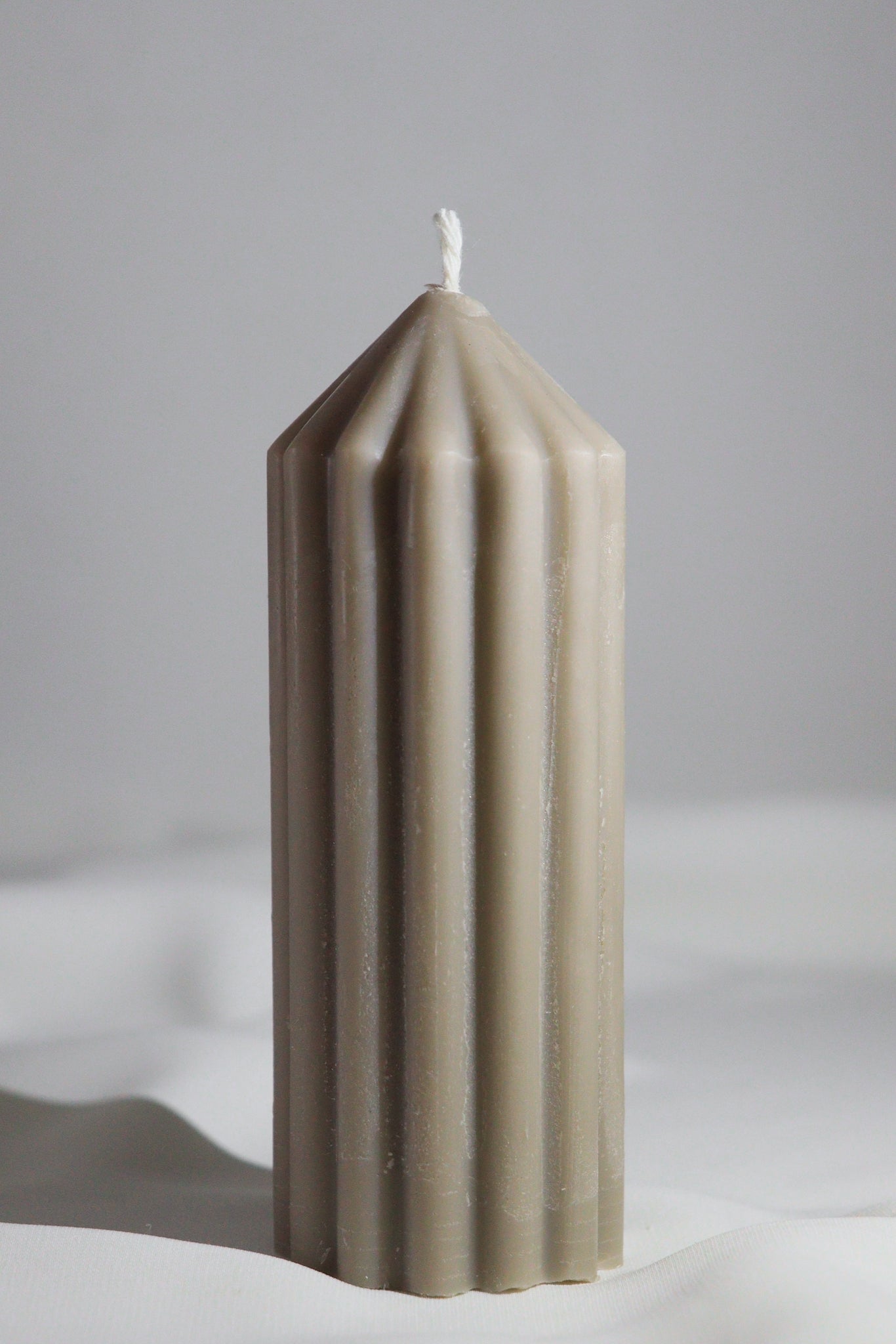 Ribbed Pillar Candle