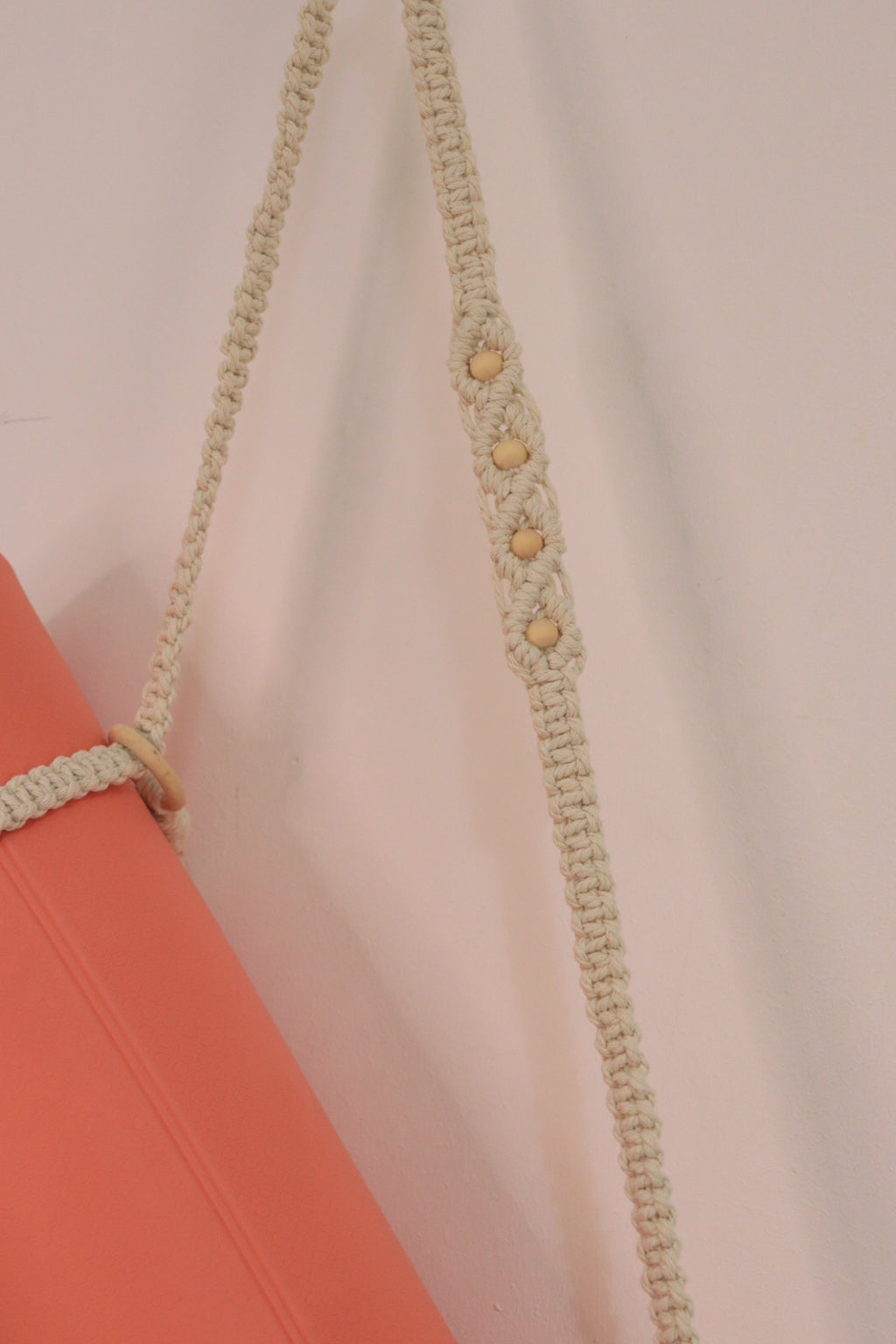 Yoga mat strap with beads