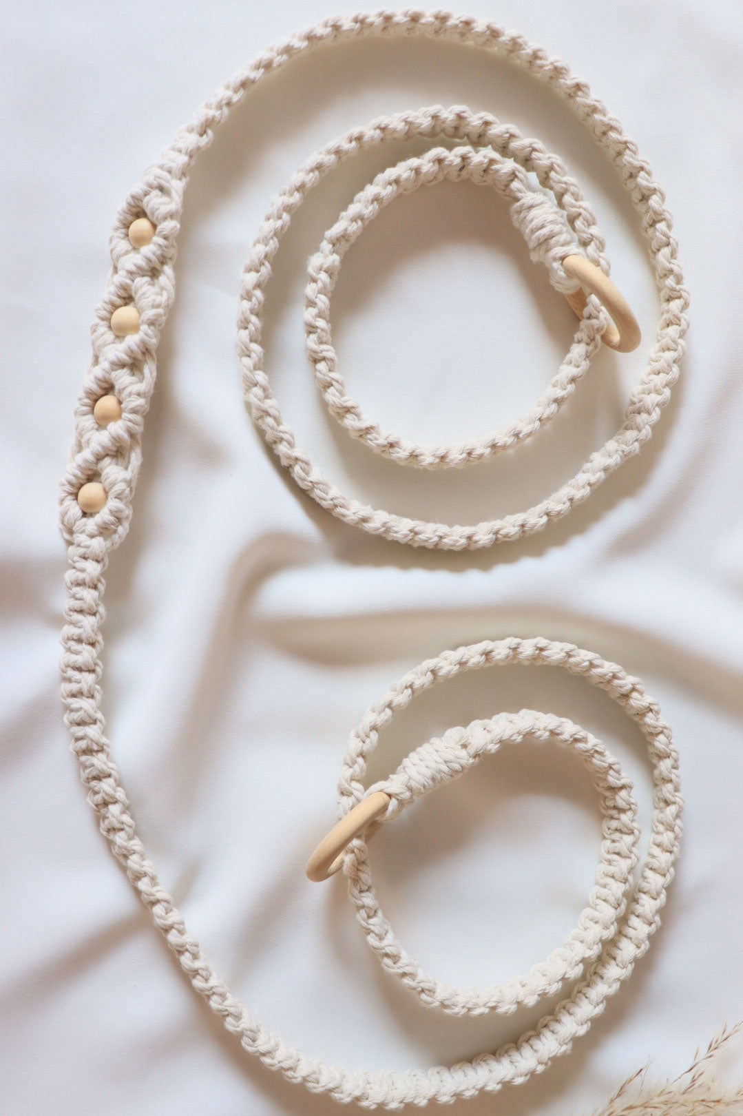 Yoga mat strap with beads